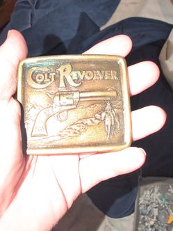 Colt Revolver Brass Belt Buckle