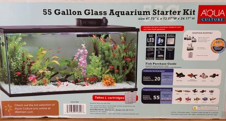 55 gallon glass aquarium starter kit