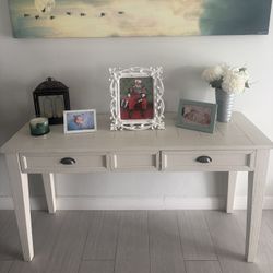 Off white Modern farmhouse Console Table with two drawers