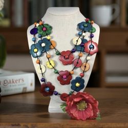 Colorful Handmade Coconut Shell Necklace