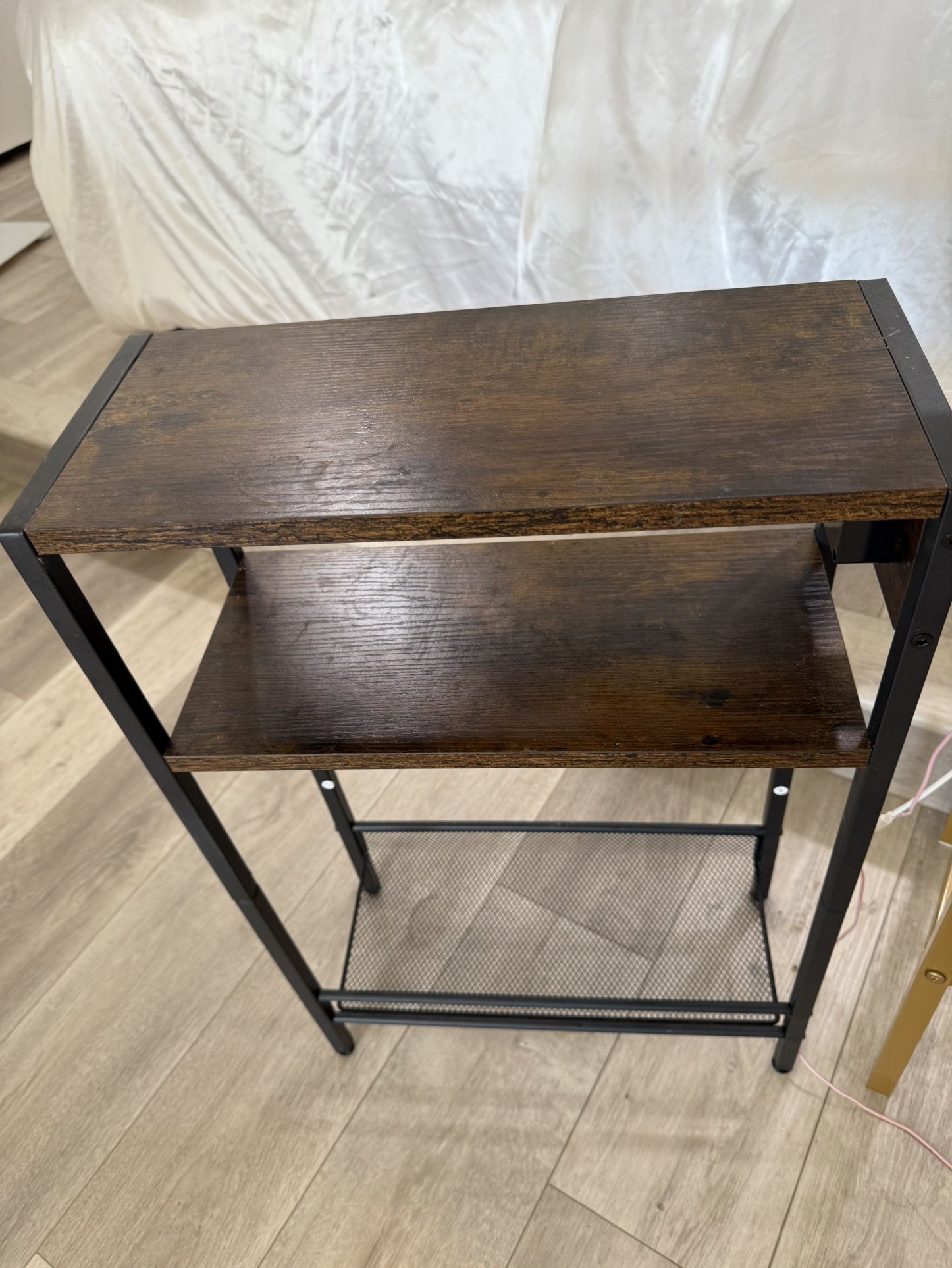 Set of 2 Industrial Nightstands / Side Tables with Outlets & USB