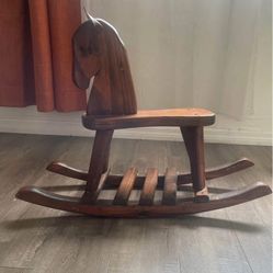 Vintage Wooden Rocking Horse