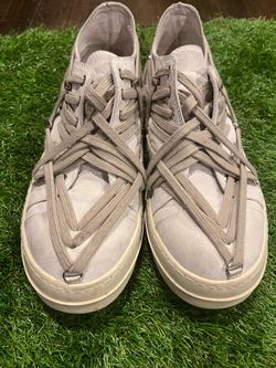 Rick Owens Lace Low Sneakers – Gray/Cream