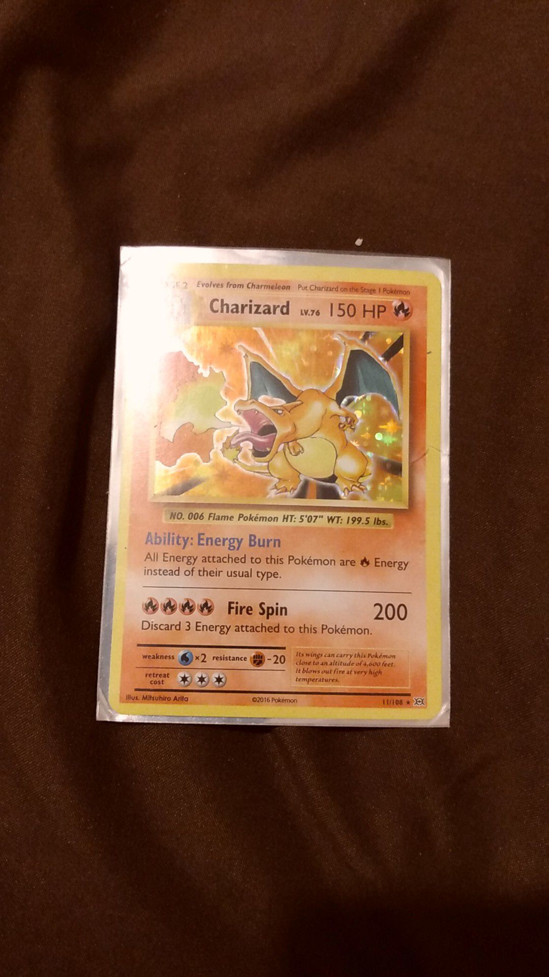 2016 Charizard Pokemon card