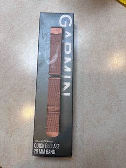 New Garmin 20mm quick release band- 18k rose gold pvd milanese