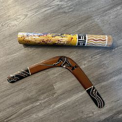 Australian boomerang and didgeridoo