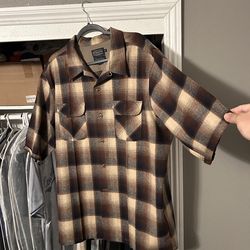 CUSTOM 2XL PENDLETON BROWN SHORT SLEEVE