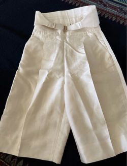 ZIMMERMANN Ivory High Waist Belted Culotte Shorts Size 0SLuxury Designer