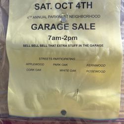 4th ANNUAL PARK WEST GARAGE SALES