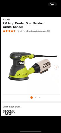 RYOBI 2.6 Amp Corded 5 in. Random Orbital Sander