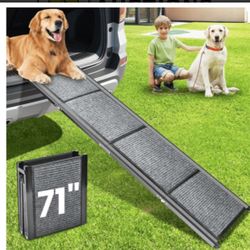 Dog Ramp for Car, 71''x 17.3'' Extra Long Dog Ramp for Truck with Non-Slip Rug Surface, Portable and