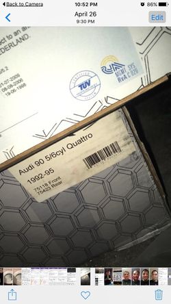 Audi quatro Spring set part number in front of box