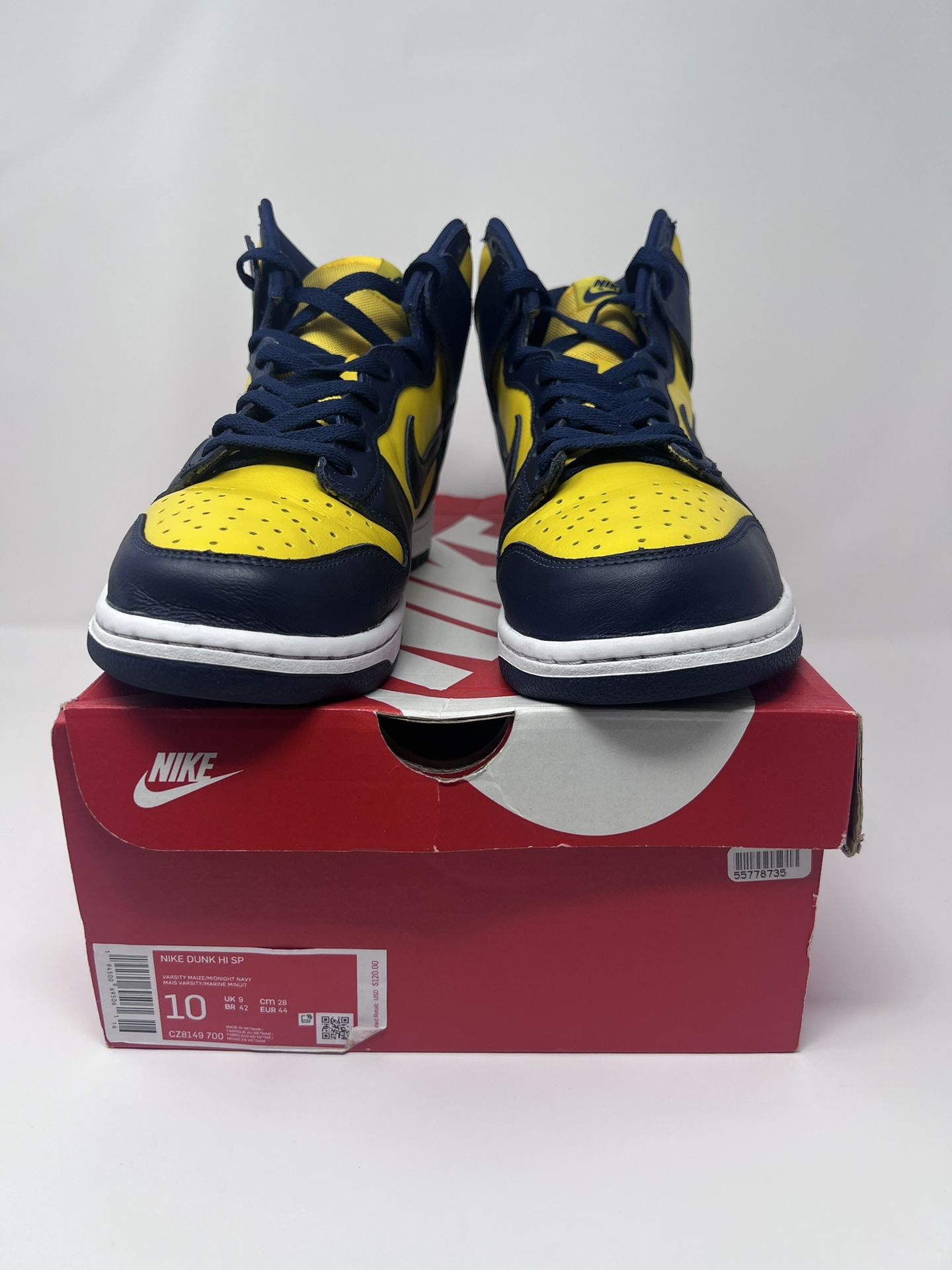 Nike Dunk High Michigan 2020 Varsity Maize Midnight Navy CZ8149