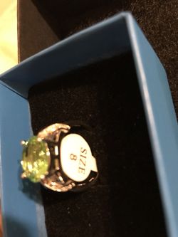 Mali Garnet cz Sterling Silver Ring 7.5