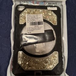 Case for iPad Mini 4 with Golden Mother of Pearl Shells and Strap