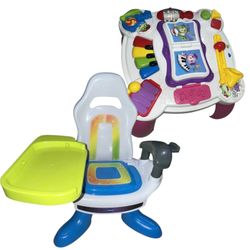 Vtech Level Up Gaming Chair & LeapFrog Learn & Groove Musical Table Toy Lot