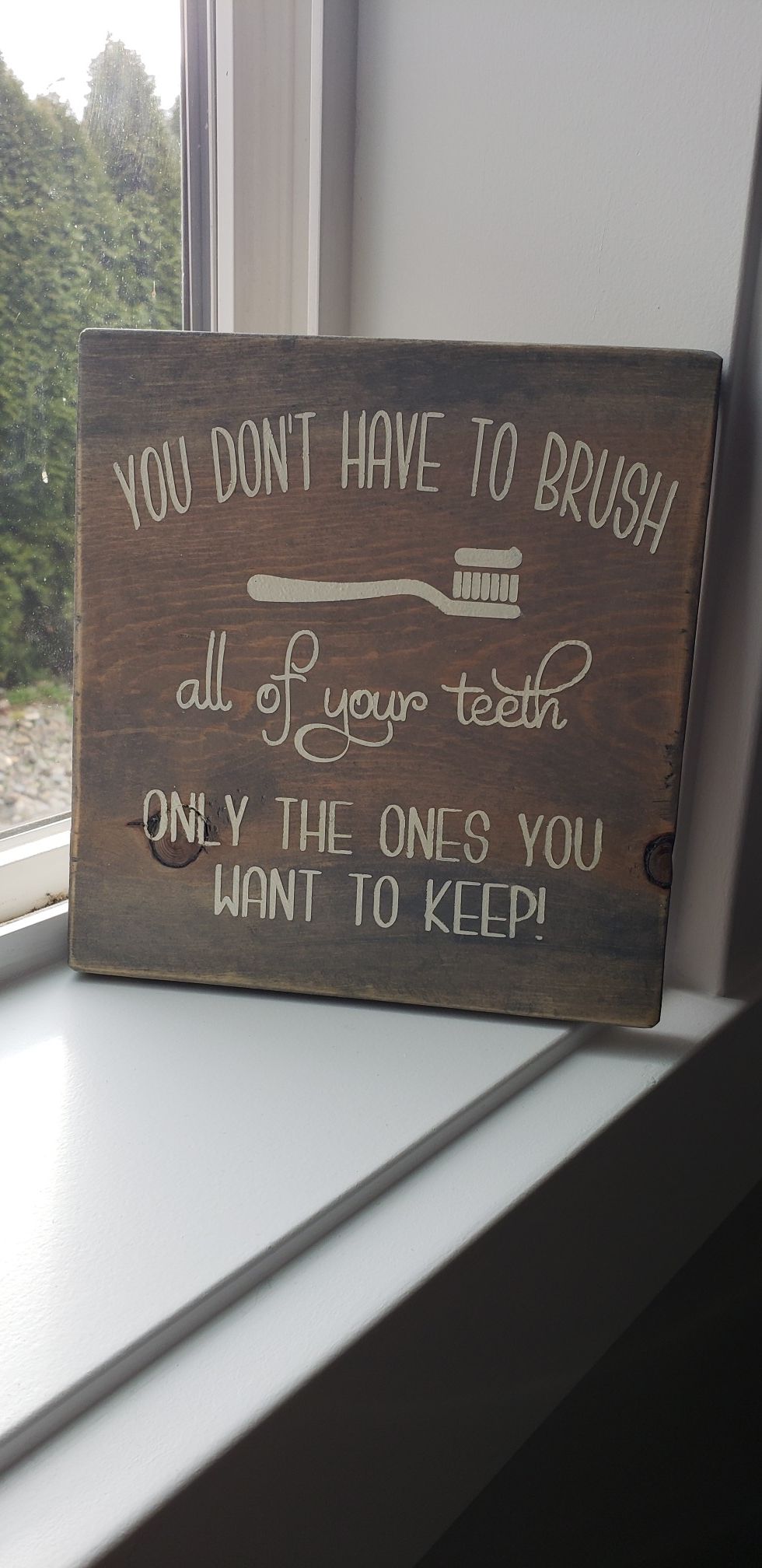 Bathroom sign - handmade