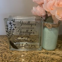 Sympathy Glass Block Gift, Memorial Glass Block