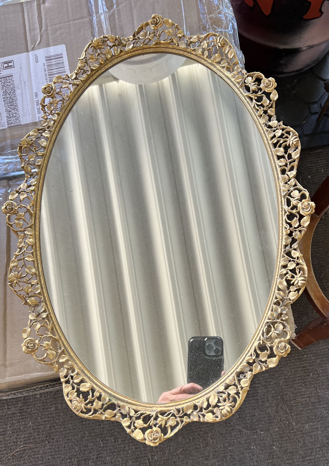 Antique mirror tray