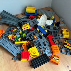 Lego Duplo Large Lot Train Tracks Vehicles Bricks Etc 