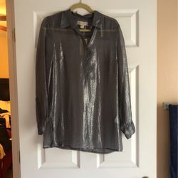 Ladies Michael Kors Silver/Grey Top Size M NWT