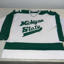 Michigan State Spartans Koronis Usa Hockey Jersey Mens Xl White Ccha 80s Vintage