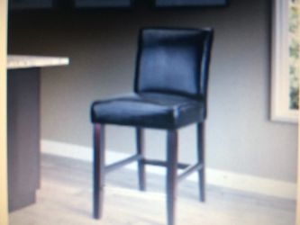 Antonio 25" Black Bonded Leather Bar Stool