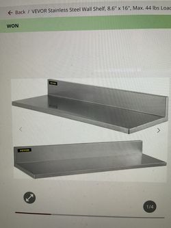 Vevor Stainless Steel Wall Shelves With Backsplash