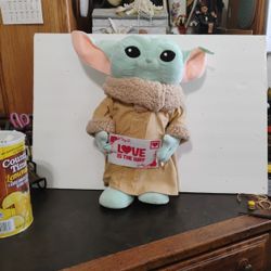 Baby Yoda plush from Star Wars The Mandalorian 