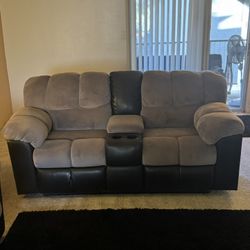 Double Recliner Sofa Chair W/ Cup Holders And Storage