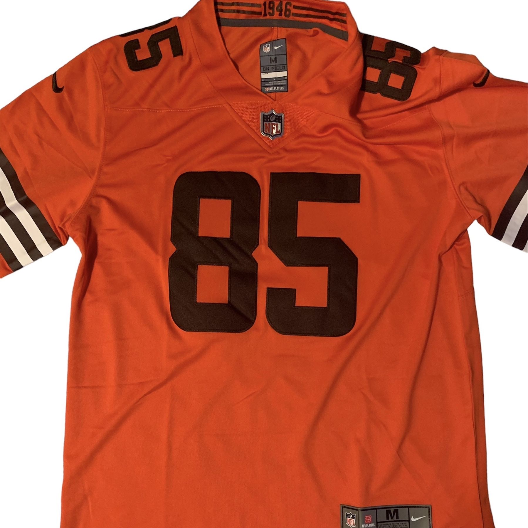New Stitched Never Worn Cleveland Browns David Njoku Jersey Size Medium, Large, And 2XL