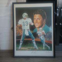 Signed Dan Marino Frame Lithograph 