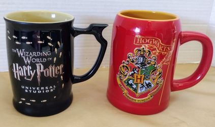 2 Authentic Harry Potter Collector Steins/Mugs And Gold HP Charms