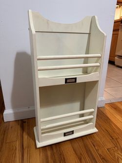 White Wood Two-Tier Letter Mail Organizer