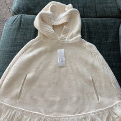 Baby Gap Girls, Hooded Knit Poncho Sweater