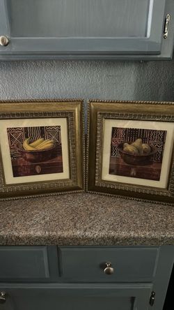Wood Framed Fruit Art 13”X13”