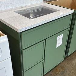 Palm Thin Rail 30" Bathroom Solid Wood Vanity