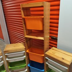 6 IKEA Toy/Storage Shelves with Drawer Bins: Retails for $550: READ!