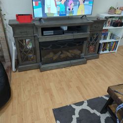 TV Console With Electric Fireplace 