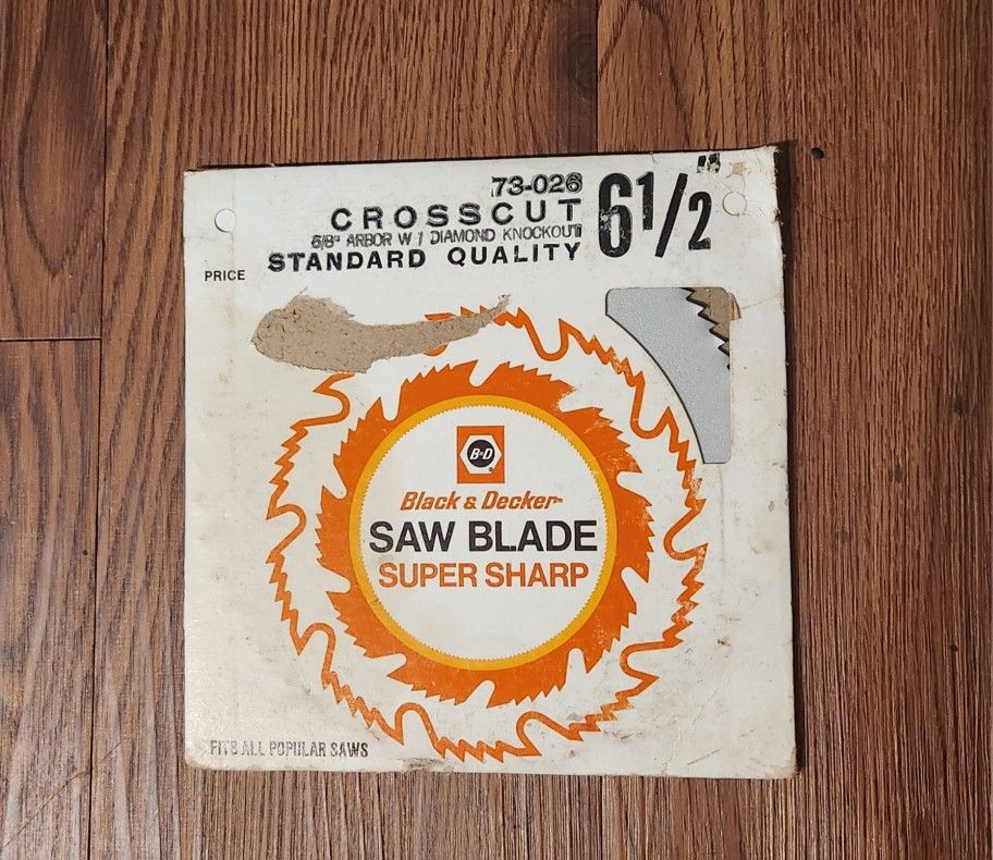 Vintage Black & Decker 6 1/2" Crosscut Saw Blade