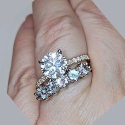 3.50 carat yellow gold natural diamond ring set new
