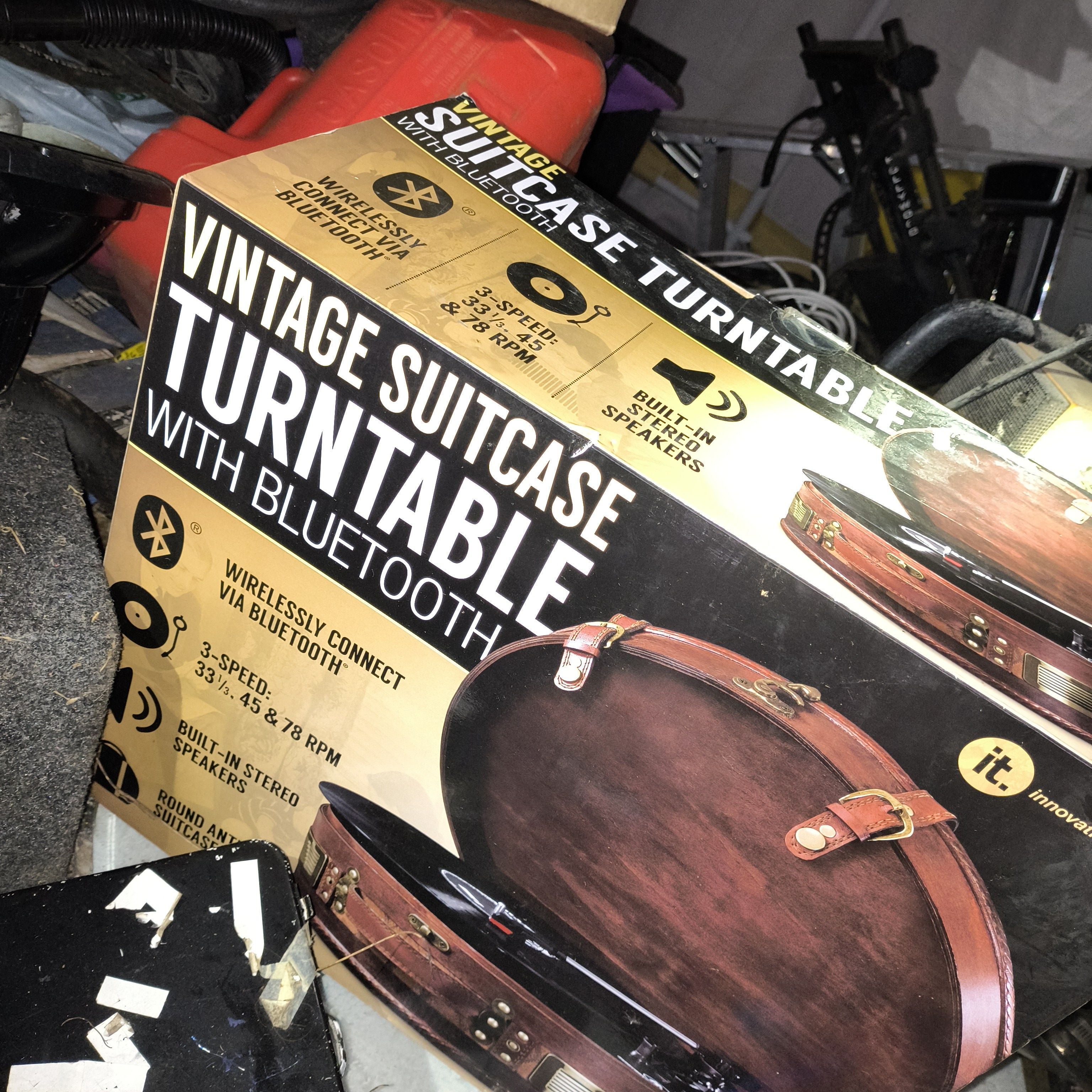 Bluetooth Vintage Suitcase Turntable Record Player