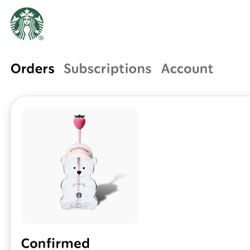 Pink Strawberry Bearista Starbucks Cup