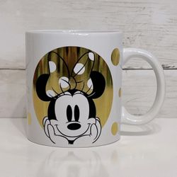 NEW Walt Disney Minnie Mouse Coffee Mug 20 oz Galerie White & Gold FIRM