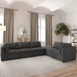 THOMASVILLE TISDALE FABRIC SECTIONAL WITH STORAGE OTTOMAN