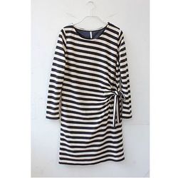 striped dress with bow tie a the waist and full lining-never worn