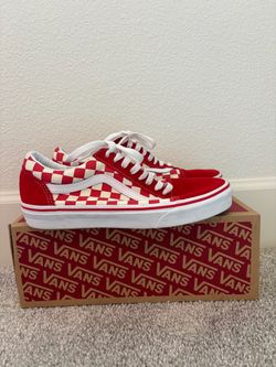 Red checkered vans- Women’s 8