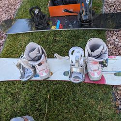 Women's Snowboard and 8.5 Boots 