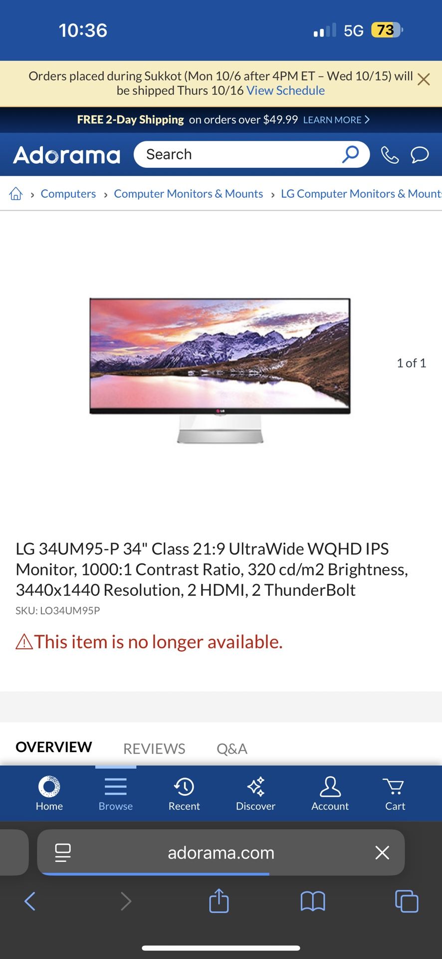 LG 34 Ultra Wide Monitor IPS