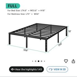 Full size metal bed frame